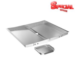 Milageto Tray 18"-24" Grill Drip Pan Replacement Heavy Duty Heat Resistant Rustproof BBQ Drip Tray BBQ Spare Parts for Party Lawn Outdoor Camping Cooking Barbecue