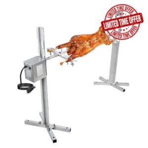hzexun BBQ Grill Rotisserie Kit Up to 100KG Pig Spit Rotisserie Grill Roaster Heavy Duty for Pig Rotisserie Hog Lamb Outdoor Party Campfire Barbecue
