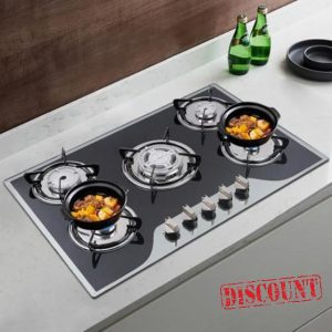 5 Burner Gas Hob - Built-in 5 Burners with Wok Burner Gas Cooker Campervan Cooktops Gas Cookers