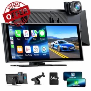 EYETOO Wireless Car Stereo for Apple Carplay Android Auto with 4K Front Dash Cam