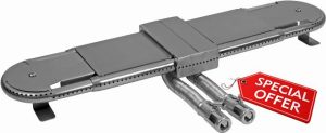 Nordic Bbq Store Adjustable Universal Replacement BBQ Grill Oblong Tube Burner Extends from 38 cms to 56 cms
