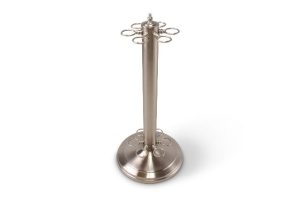 Funky Chalk Freestanding COMPACT 6 CUE Metal Pool and Snooker Cue Rack for up to 6 cues (Silver)