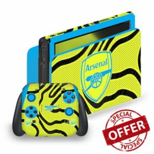 Head Case Designs Officially Licensed Arsenal FC Away 2023/24 Crest Kit Vinyl Sticker Gaming Skin Decal Cover Compatible With Nintendo Switch OLED Bundle