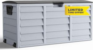 EAZILIFE 290L Garden Storage Box Outdoor Indoor Plastic Store Box Waterproof