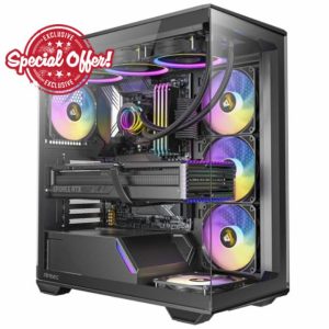 Antec C3 ARGB Mid Tower Tempered Glass PC Gaming Case Black