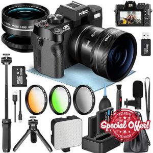 4K Digital Cameras for Photography - 48MP/60FPS Video Camera for Vlogging