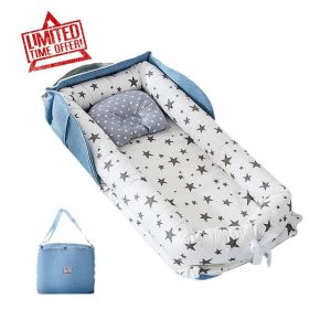 KWJNH Baby Lounger for newborn Breathable Soft Baby Nest Cover Co Sleeper For Baby Floor Reversib 0-24 Months