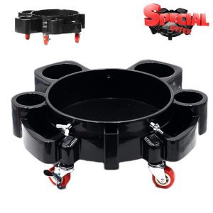 Sirseon Car Wash Bucket Roller - Removable Bucket Mover with 5 Wheels | Easy Push Car Washing Tools