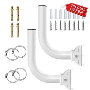 Wireless Bridge Mount Universal Outdoor Pole Mount Bracket / Wall Mount J Pole Mount for Outdoor Point-to-Point AP Access Point for Antenna/ Security Camera Building to Building Mount[2 Pack]