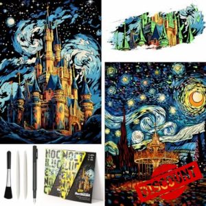 Glow in the dark Scratch Art Rainbow Painting Paper