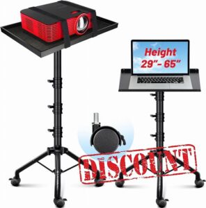 CAHAYA Projector Stand Floor Universal: Removable Stand Adjustable Height For Projectors with Wheels