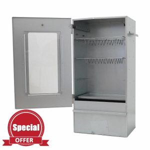 Smoker with disc - Fish and meat - Wood/Gas/Electric - Durable - With viewing window - Incl. Thermometer