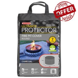 Bosmere Ultimate Protector Round Fire Pit Cover Small Charcoal U760C