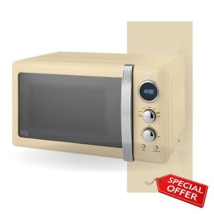 Swan SM22030LCN Retro LED Digital Microwave with Glass Turntable
