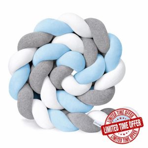 Homesally Braided Cot Bumpers For Cot Bed