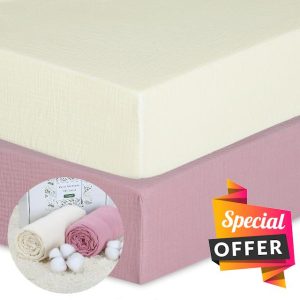 2 Pack Crib Sheets Fitted Crib Sheet for Standard Crib Mattress Sheet Toddler Mattress 52"x28"