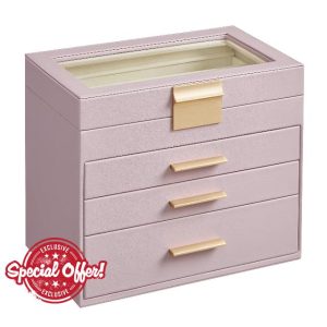 SONGMICS Jewellery Box with Glass Lid