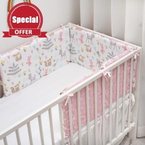 GYCS Cot bumper 6 Pcs Breathable Cotton Baby Crib Bumpers Padded Liner