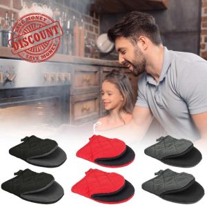 Oven Gloves Heat Resistant Oven Microwave Mini Insulated Gloves for Cooking A Pair Of Silicone Kitchen Ovens 1 Pair Of Gloves Dish Gloves Small for Grilling Cooking Baking Kitchen Microwave Pizza