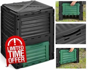 300L Composter Compost Bin Grass Eco Friendly Converter Debris Waste Garden Home
