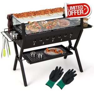 COSTWAY 2-in-1 Barbecue Grill
