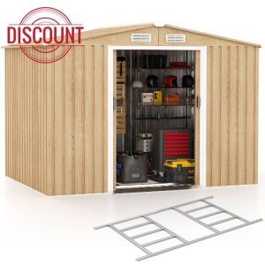 TANGZON 8.5x6.5FT/6.5x4.5FT Metal Garden Shed