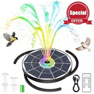 AISITIN 6.5W LED Solar Fountain with Remote Control