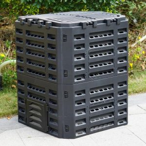 Gr8 Garden 340 Litre Garden Composter Bin Large Composting Waste Box Recycling Eco Storage Converter Outdoor Soil Storage Compost Bin Plastic Black