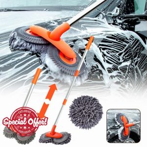 Car Wash Brush With Long Handle - Telescopic Cleaning Mop