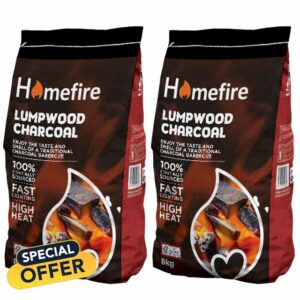 2X Lumpwood Charcoal for Traditional BBQs - 8 kg Bag