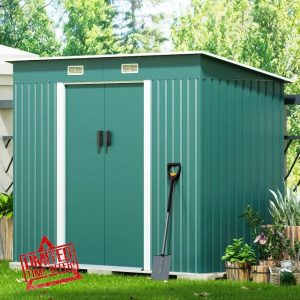 Outdoor Storage Shed Garden Utility Tool Storage House Backyard Lawn with Sliding Door