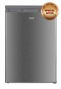 HADEN 130l Under Counter Larder Fridge - Stainless Steel 55cm Small Fridge Ideal For Small Kitchens - 2 Glass Shelves
