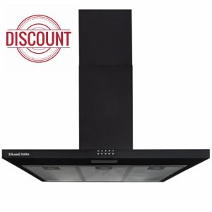 Russell Hobbs Chimney Cooker Hood 90cm T-Shaped Kitchen Extractor Fan in Black