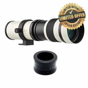 KOSINGNA Camera MF Super Telephoto Lens F8.3-16 420-800mm T2 Mount with M-mount Adapter Ring 14 Thread Replacement for Canon M M2 M3 M5 M6 Mark II M10 M50 M100 M200 Cameras