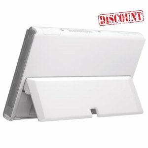 eXtremeRate DIY Console Back Plate Replacement Housing Shell Case with Kickstand for Nintendo Switch OLED Handheld Console – White [Console and Joycon Without]