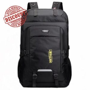 Ezmine 60L/80L Hiking Backpack Waterproof Camping Backpack Black Hiking Daypack Travelling Backpack for Men and Women Large Rucksack for Touring Climbing Outdoor Spo