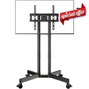 PERLEGEAR Mobile TV Stand on Wheels for 32-70 inch LCD LED OLED Flat Curved TVs
