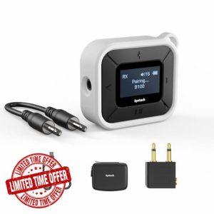 Syntech Airplane Bluetooth Transmitter Receiver with Extra Dual 3.5mm AUX Adapter