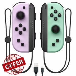 Kingtoss Switch Joycons Pair | Nintendo Switch Joy Cons | Compatible with Switch/Lite/OLED Consoles | Dual Vibration | Six Axis Gyroscope | Turbo Boost | Wake-up Function | Bluetooth | Dual Motors