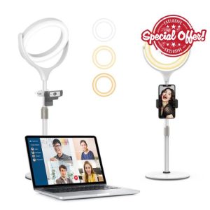Desk Ring Light with Stand & Phone Holder