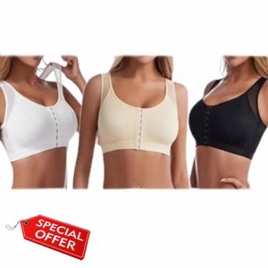 ADovz Adjustable Support Multi-Function Bra with Front Buttons,Front Closure Wireless Posture Correction Bra