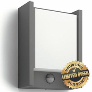 Philips myGarden Arbour LED Outdoor Wall Light with Motion Sensor [Anthracite] 1 x 6 W Integrated LED Light