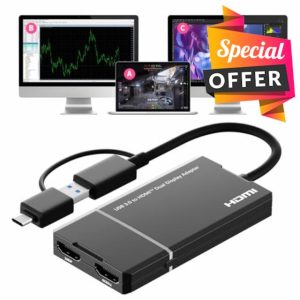 Aukuoy Dual 4K 30Hz HDMI splitter: HDMI Splitter Extended Display for Dual Monitor 4K@30Hz output