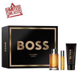 BOSS Men's 3 Piece BOSS The Scent Festive Gift Set including 100ml Eau de Toilette