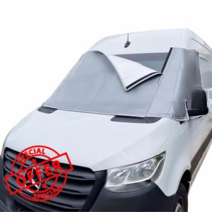 Marvix External Thermal Screen Cab Cover Windscreen for Sprinter 2018 Onwards Motorhome Campervan Blackout Silver Blind