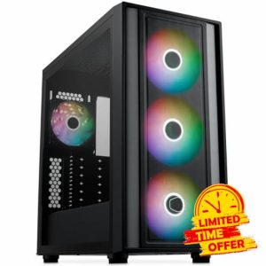 Cooler Master MasterBox 600 Mid-Tower E-ATX Airflow Case - Back Connect MB & 420mm Radiator Ready
