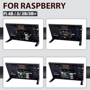 HDMI Monitor IPS 1024X600 LCD Display with Dual-Speaker for Raspberry Pi 5/4B/3B+/3B/B+