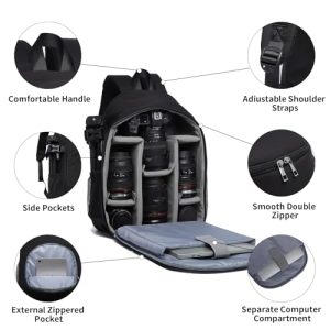 Photography Backpack Professional Camera Case Camera Bags for Photographers Rain Cove