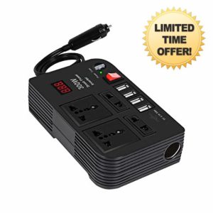 300W Power Inverter Car Charger Car Inverter DC 12V to 220V AC Car Power Converter with 4.1A USB