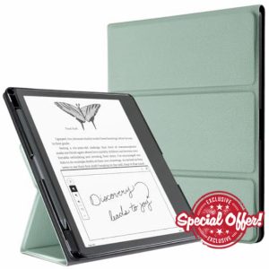 CoBak Tri-fold Case for Kindle Scribe - Premium Folio Leather Cover with Pen Holder